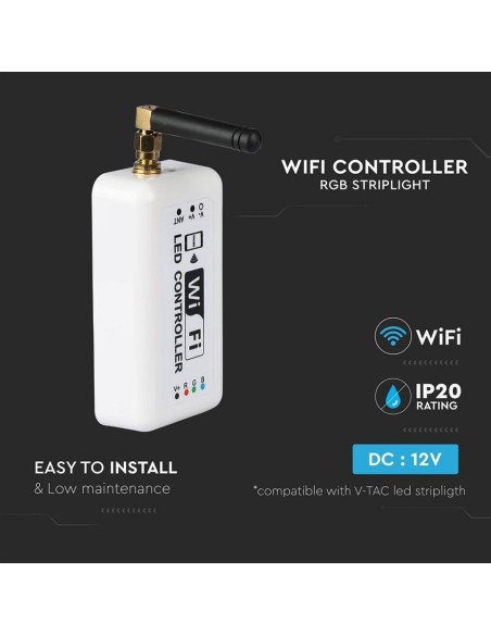 WiFi-controller voor LED-strips, RGB - V-TAC 3322
