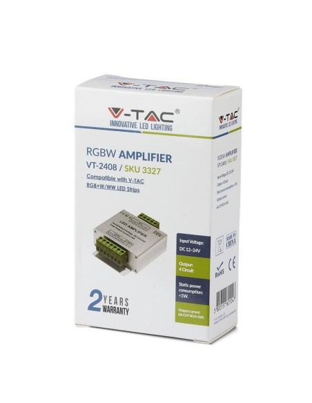LED-stripversterker, 3 kanalen, RGB + wit - V-TAC VT-2408 3327