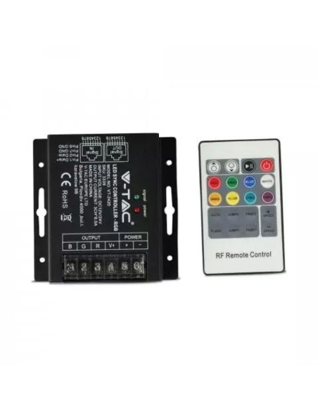 Radio remote control and dimmable controller for LED strips, with RJ45 port, 25 keys - V-TAC VT-2420 3339