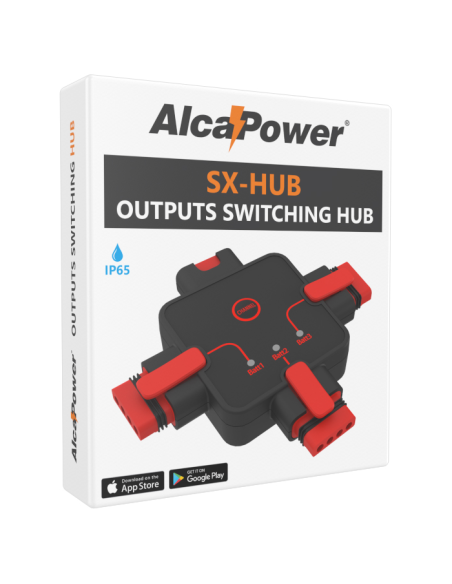 Hub a 3 uscite per caricabatterie Alcapower serie SX, per la ricarica contemporanea di 3 diverse batterie - Alcapower SX-HUB