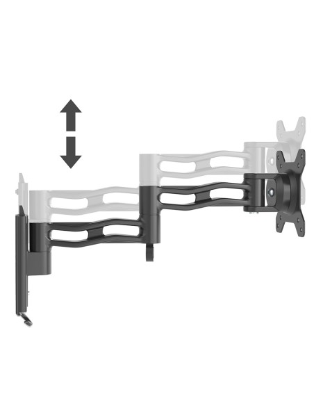 Three-joint wall mount for 10-27 inch TVs, black, 20 kg capacity - IRRADIO STV-IR-1027-3