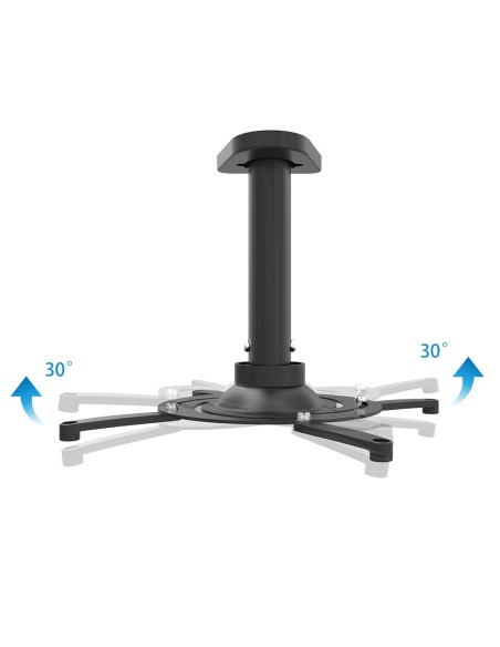 Ceiling mount for projectors, fixed distance 135 mm, black color, 15 kg capacity - IRRADIO SP-IR-CEILING-135