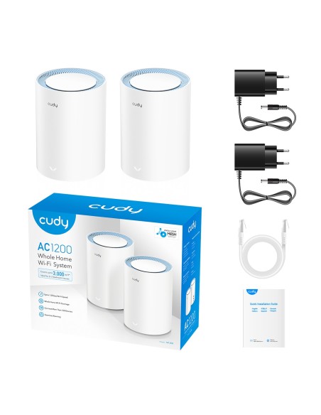 Sistema Mesh AC1200 Wi-Fi, 2 unità, copertura estesa, dual band - Cudy M1200 (2-pack)