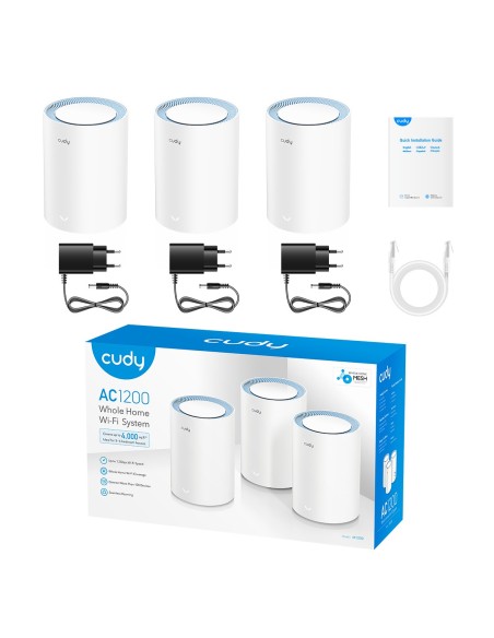 AC1200 Wi-Fi Mesh System, 3 units, extended coverage, dual band - Cudy M1200 (3-pack)