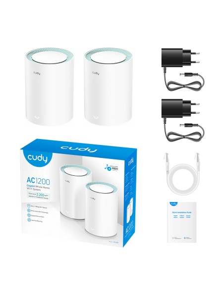 Gigabit AC1200 Wi-Fi Mesh System, 2 units, extended coverage, dual band - Cudy M1300 (2-pack)