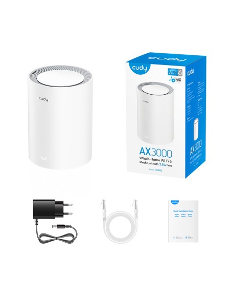 AX3000 Wi-Fi 6 V2.0 Mesh System with 2.5G port, 1 unit, basic coverage, dual band - Cudy M3000 V2.0 (1-pack)