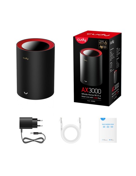 AX3000 Wi-Fi 6 Mesh System with 2.5G port, 1 unit, basic coverage, dual band - Cudy M3000 (1-pack)