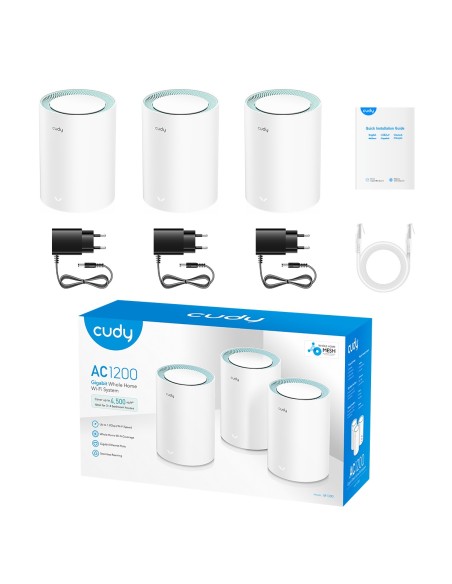 Gigabit AC1200 Wi-Fi Mesh System, 3 units, extended coverage, dual band - Cudy M1300 (3-pack)