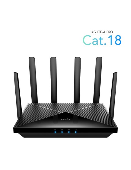 AX1800 Wi-Fi 6 Mesh 4G LTE Cat.18 Gigabit Router, 2 Nano SIM Slots, 4 Gigabit Ethernet Ports, 4 abnehmbare Antennen - Cudy LT18