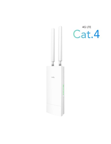 Outdoor N300 Wi-Fi 4G LTE Cat.4 IP65 Router met 4 Ethernet 10/100 Mbps poorten, Nano SIM slot, 2 antennes - Cudy LT400 Outdoor