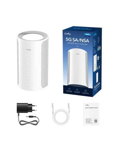 AX3000 Wi-Fi 6 5G Router with dual-band, Gigabit ports and 5G NR SIM support - Cudy P4 AX3000
