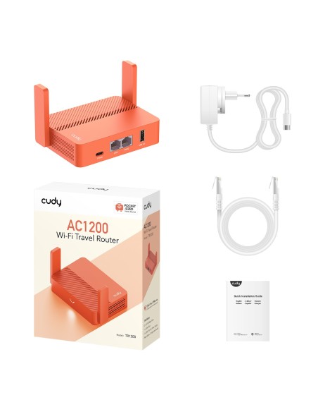 AC1200 Wi-Fi VPN Travel Router mit Dual-Band, USB-Port und AP/Repeater/Hotspot Modi - Cudy TR1200