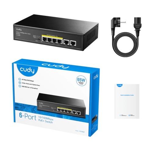 Switch 6 porte 10/100 con 4 PoE,...