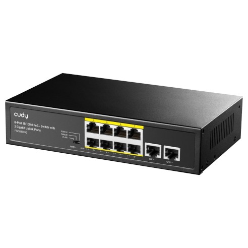 10-Port 10/100 Switch with 8 PoE, 2...