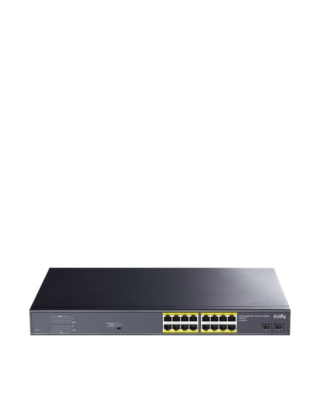 16-Port Gigabit PoE Switch, 16 PoE-poorten, 2 Gigabit uplink + 2 SFP, 200W budget, rackmount - Cudy GS1020PS2
