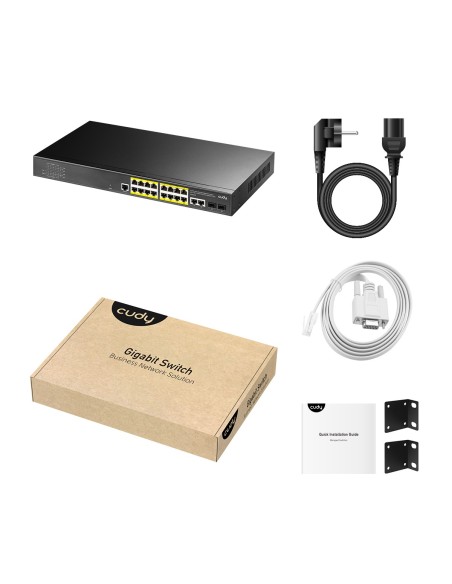 Switch 18 porte Layer 2 Managed Gigabit PoE+, 16 PoE+ + 2 uplink + 2 SFP, budget 200W, rack 1U - Cudy GS2018PS2-200W