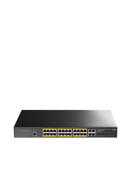 28-Port Layer 2 Managed Gigabit PoE+ Switch, 24 PoE+ + 4 combo uplink/SFP, 300W budget, 1U rack - Cudy GS2028PS4-300W