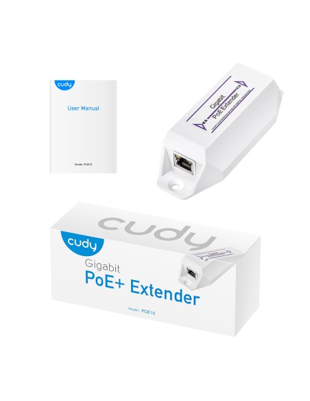 Gigabit PoE+ Extender 30 W, één in- en uitgangspoort, conform IEEE802.3af/at - Cudy POE10