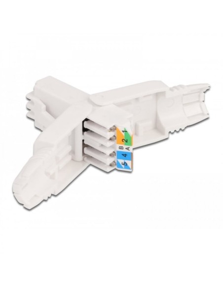 RJ45 Cat.6A UTP plug, toolless installatie met kabelbescherming, voor ronde massieve kabel - Techly Professional 621109