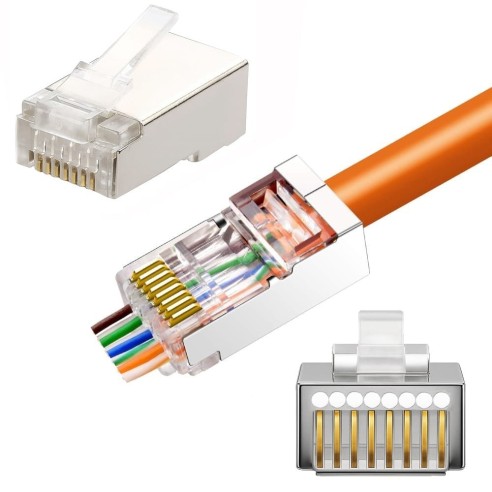 Pack of 100 pass-through RJ45 Cat.6...