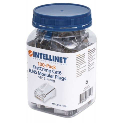 Pack of 100 pass-through RJ45 Cat.6...