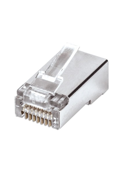 Verpakking van 100 doorvoer RJ45 Cat.6 afgeschermde STP plugs, FastCrimp voor snelle installatie - Intellinet  791113