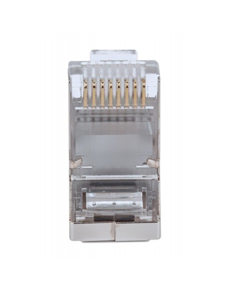 Pack of 100 pass-through RJ45 Cat.6 shielded STP modular plugs, FastCrimp for quick installation - Intellinet  791113