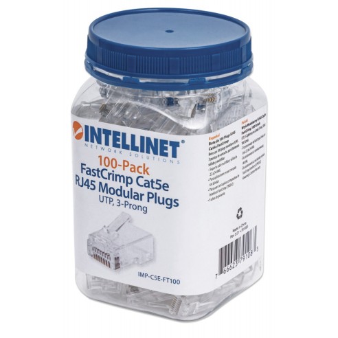 Pack of 100 pass-through RJ45 Cat5e...