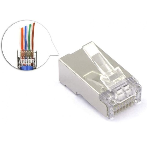 Pack of 50 pass-through RJ45 Cat.6...