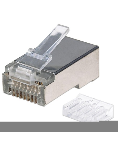 Packung mit 90 RJ45 Cat.6 geschirmten STP Steckern, Dreikontaktklemme für massives AWG 24-26 Kabel - Intellinet 790628