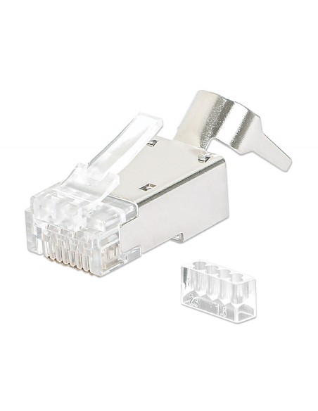 Packung mit 50 RJ45 Cat.6A geschirmten STP Steckern, für massives und verseiltes Kabel - Techly Professional 790505