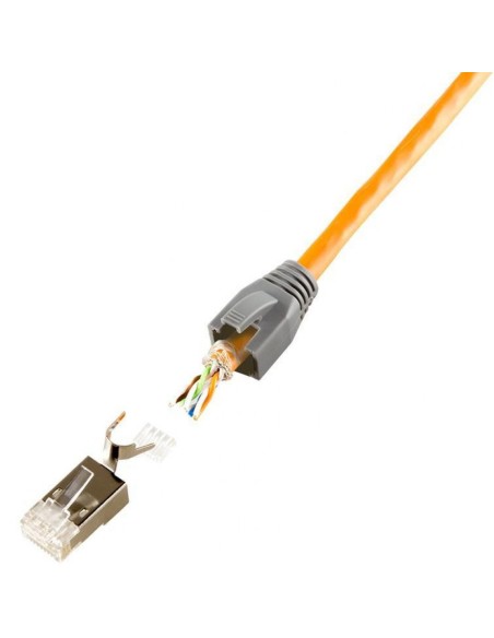 RJ45 Cat.6A shielded STP plug, for solid and stranded Cat.6/6A/7 cable, 10-pack - Techly Professional 116613