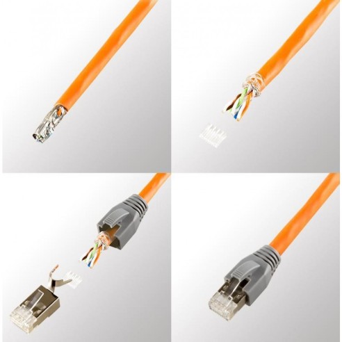 Plug Cat. 6A/7/7A/8.1 RJ45 blindé,...