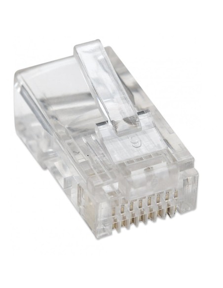 Pack of 100 modular RJ45 Cat.5e unshielded UTP plugs for stranded cable, 2-prong terminal - Intellinet 502375