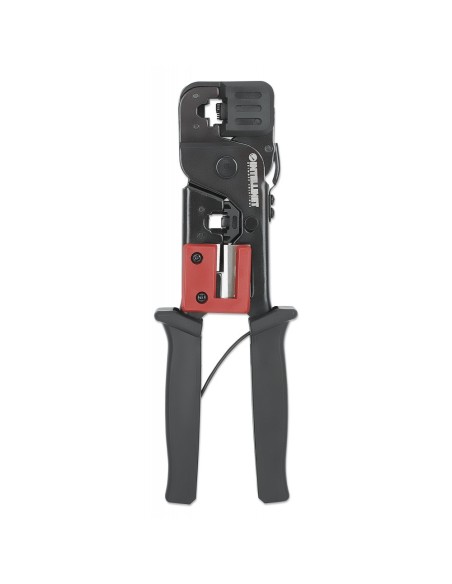 Professioneel multifunctioneel crimp gereedschap voor RJ45, RJ12 en RJ11 stekkers met knippen en strippen - Intellinet 210836
