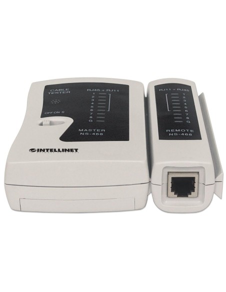 Testeur de réseau pour câbles RJ11, RJ12 et RJ45 avec test broche à broche, continuité et étui - Intellinet 780087
