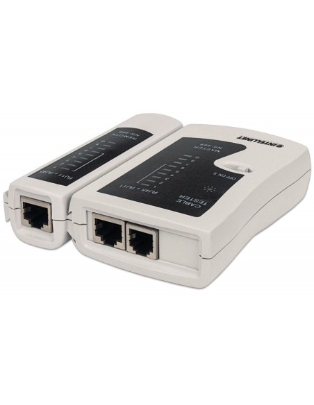 Netwerktester voor RJ11, RJ12 en RJ45 kabels met pin-to-pin test, continuïteit en beschermhoes - Intellinet 780087