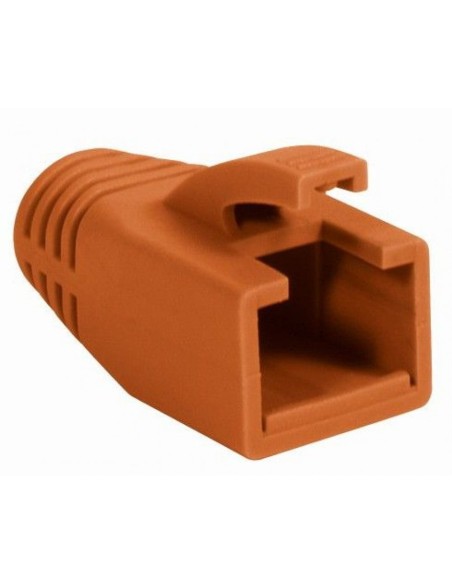 RJ45 plug beschermkap, 8mm kabelingang, oranje, verpakking 10 stuks - Intellinet 791014