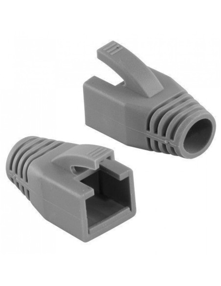 RJ45 plug boot, 8mm cable entry, gray, pack of 10pcs - Intellinet 790963