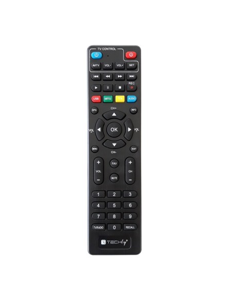 Digitaler terrestrischer Decoder-Empfänger DVB-T/T2 H.265 HEVC 10bit, Display, Universal-Fernbedienung - TECHLY 360998