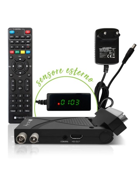 Decoder ontvanger digitale terrestrische DVB-T/T2 H.265 HEVC 10bit, USB, HDMI, SCART, afstandsbediening - TECHLY 360981