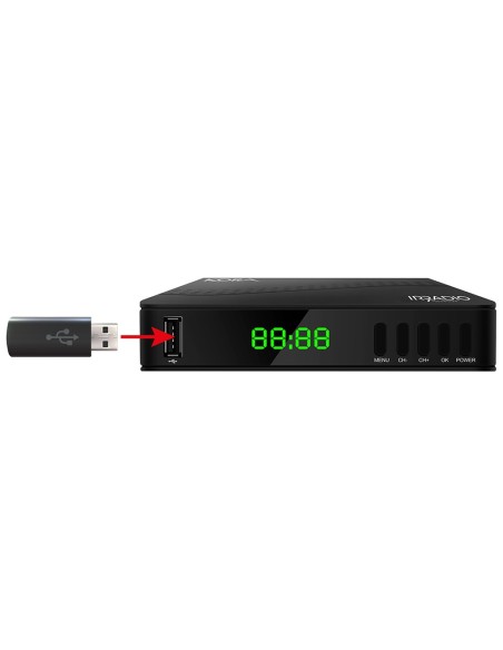 Digital terrestrial decoder IRRADIO KORA DTR-3341 DVB-T2 HEVC H.265 10bit, Full HD, USB player - Kora DTR-3341