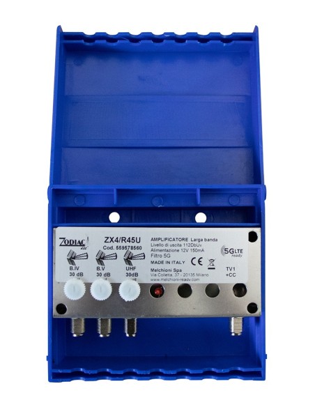 Mastverstärker, 3 ingangen e 1 uitgang, UHF (Bande IV-V), 5G Free, versterking 30 dB - Zodiac AX4/R45U
