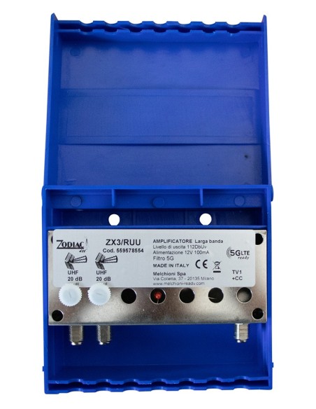 Mastverstärker, 2 Eingänge e 1 Ausgang, UHF, 5G Free, Verstärkung 20 dB - Zodiac ZX3/RUU