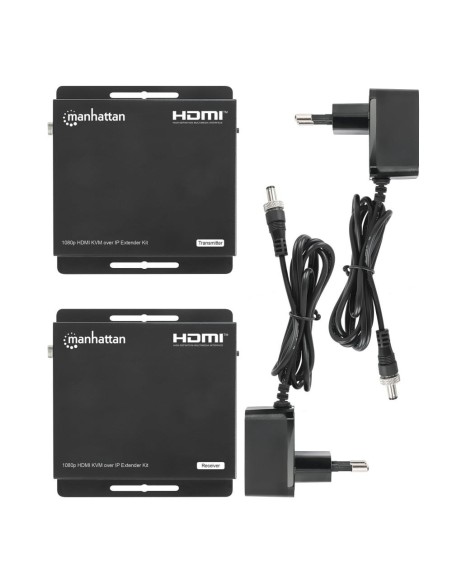 HDMI Over IP KVM Extender Kit 1080p@60Hz up to 120 m, USB, 3D - Manhattan 208413