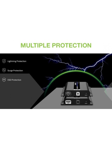 Extender HDMI Over IP PoE 4K@30Hz avec IR sur Cat.6 jusqu'à 120 m - Techly 621369
