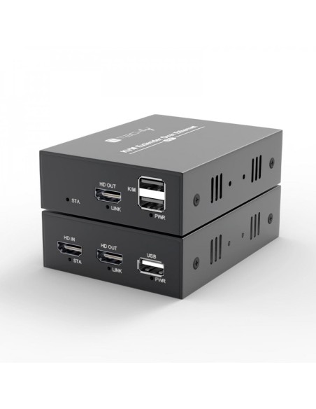 HDMI Over Ethernet KVM Extender Kit 1080p@60Hz tot 150 m, USB 2.0 - Techly 369588