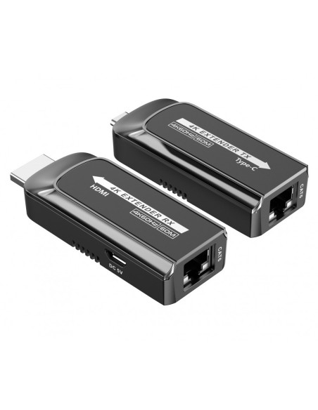 USB-C naar HDMI 4K Extender over Cat.6/6a/7 tot 60 m, HDMI 2.0, zelfgevoed - Techly 367799