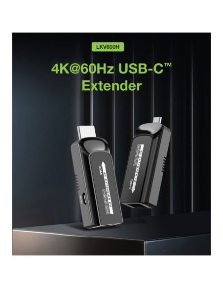 USB-C auf HDMI 4K Extender über Cat.6/6a/7 bis 60 m, HDMI 2.0, selbstversorgt - Techly 367799