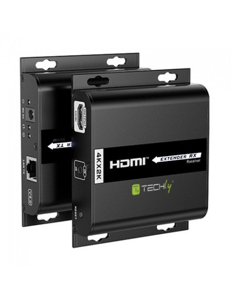 Zusätzlicher Empfänger HDMI Over IP PoE 4K UHD Extender über Cat.6 bis 120 m - Techly 366433